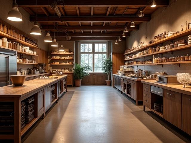 Wide shot of the clean and organized DAVID C BOGGESS chocolate atelier in Hurricane, WV