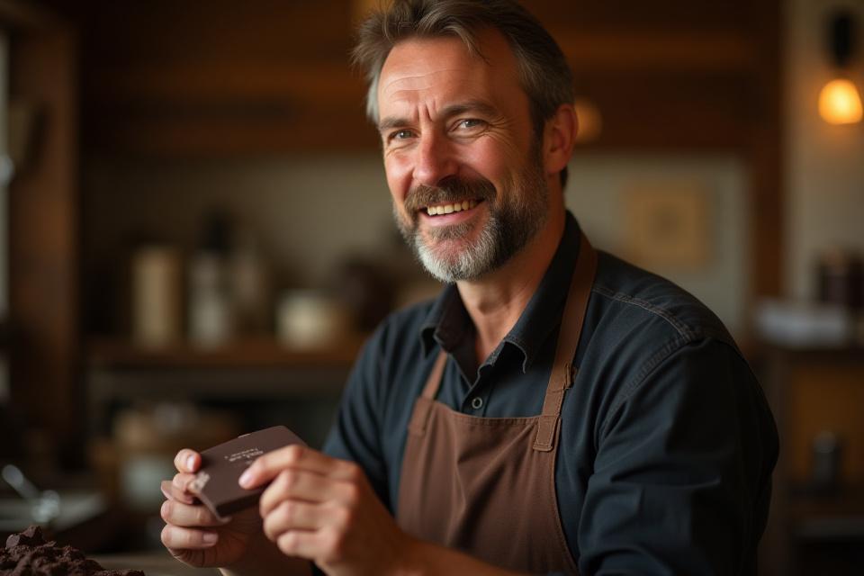 David C. Boggess, artisan chocolatier, focused in his Hurricane, WV atelier